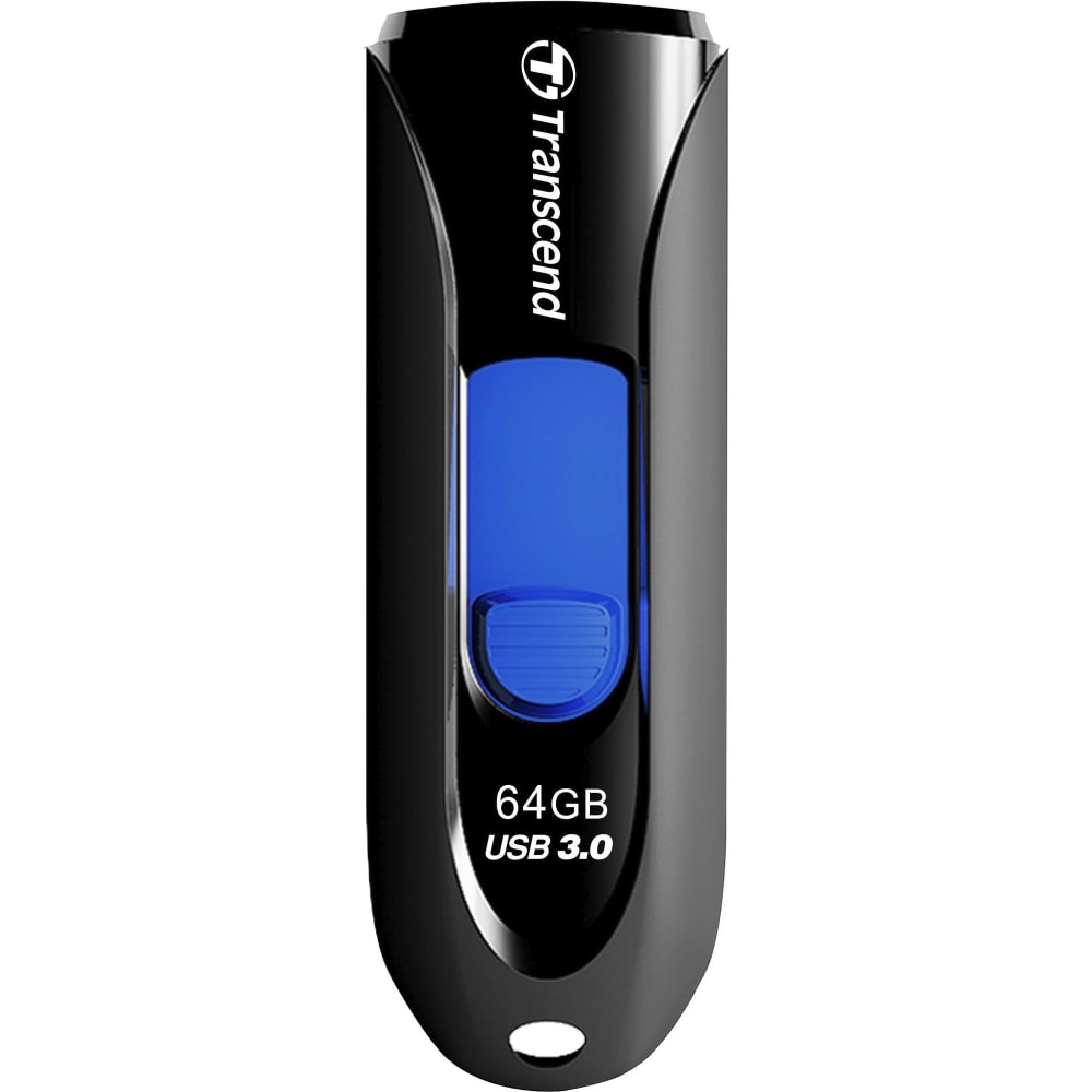 Transcend 64GB JetFlash 790 USB 3.0 Flash Drive - 64 GB - USB 3.0 - Black, Blue MPN:TS64GJF790K