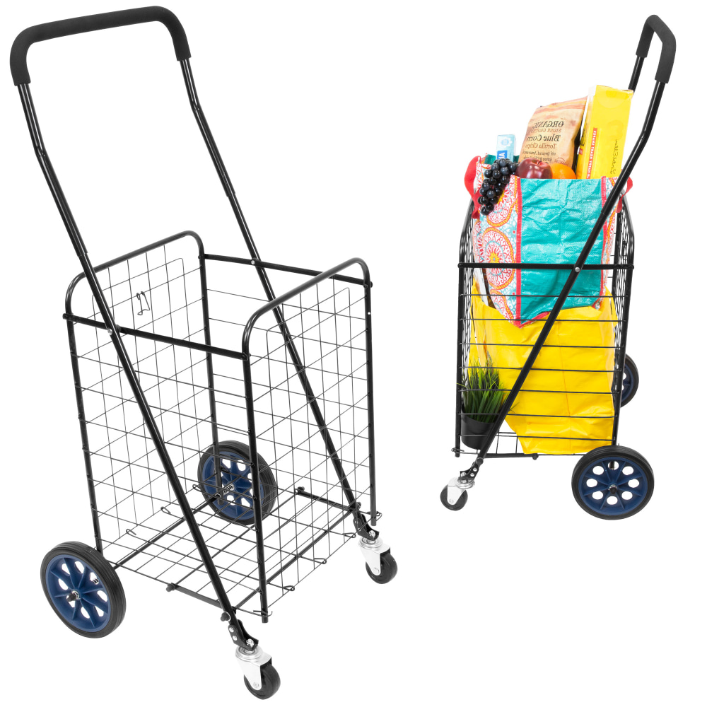 Mount-It! Small Rolling Utility Shopping Cart, 41inH x 20inW x 14inD, Black MPN:MI-907S