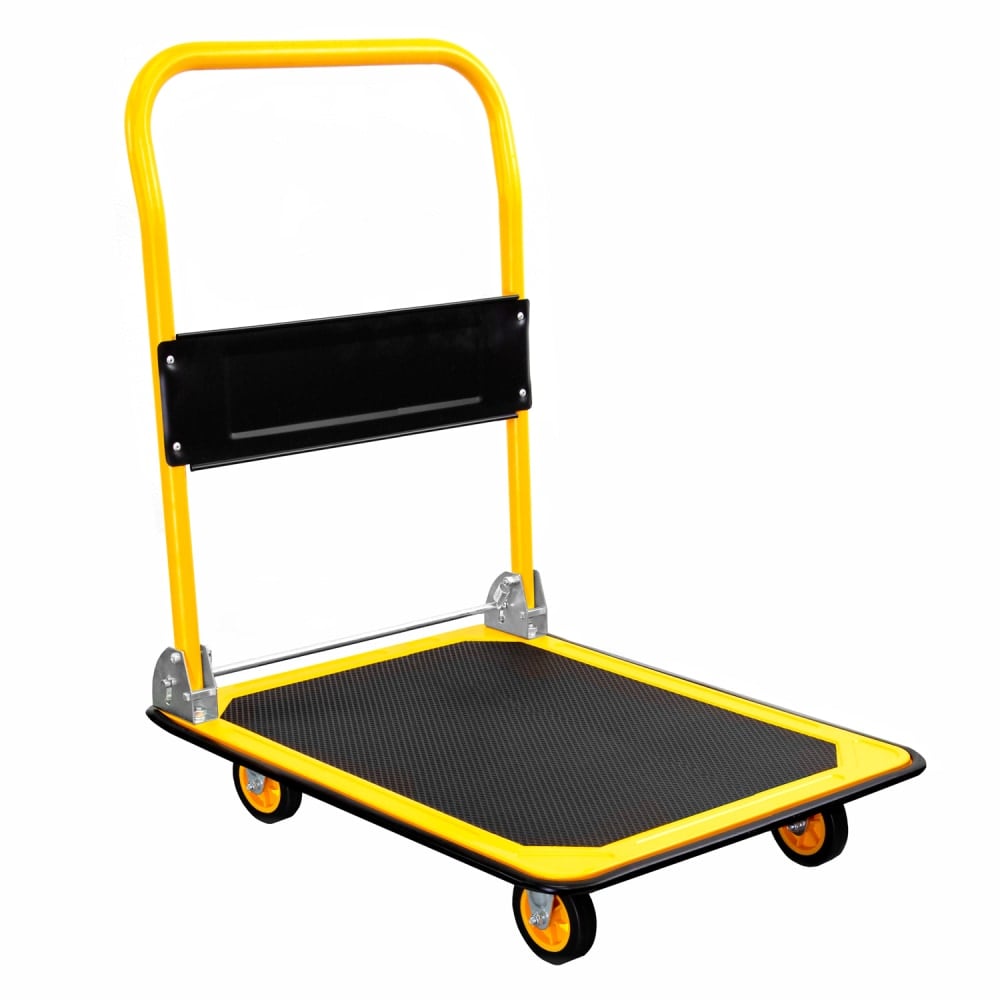 Mount-It! MI-921 Foldable Flatbed With Swivel Wheels, 33inH x 23inW x 35inD, Black MPN:MI-921