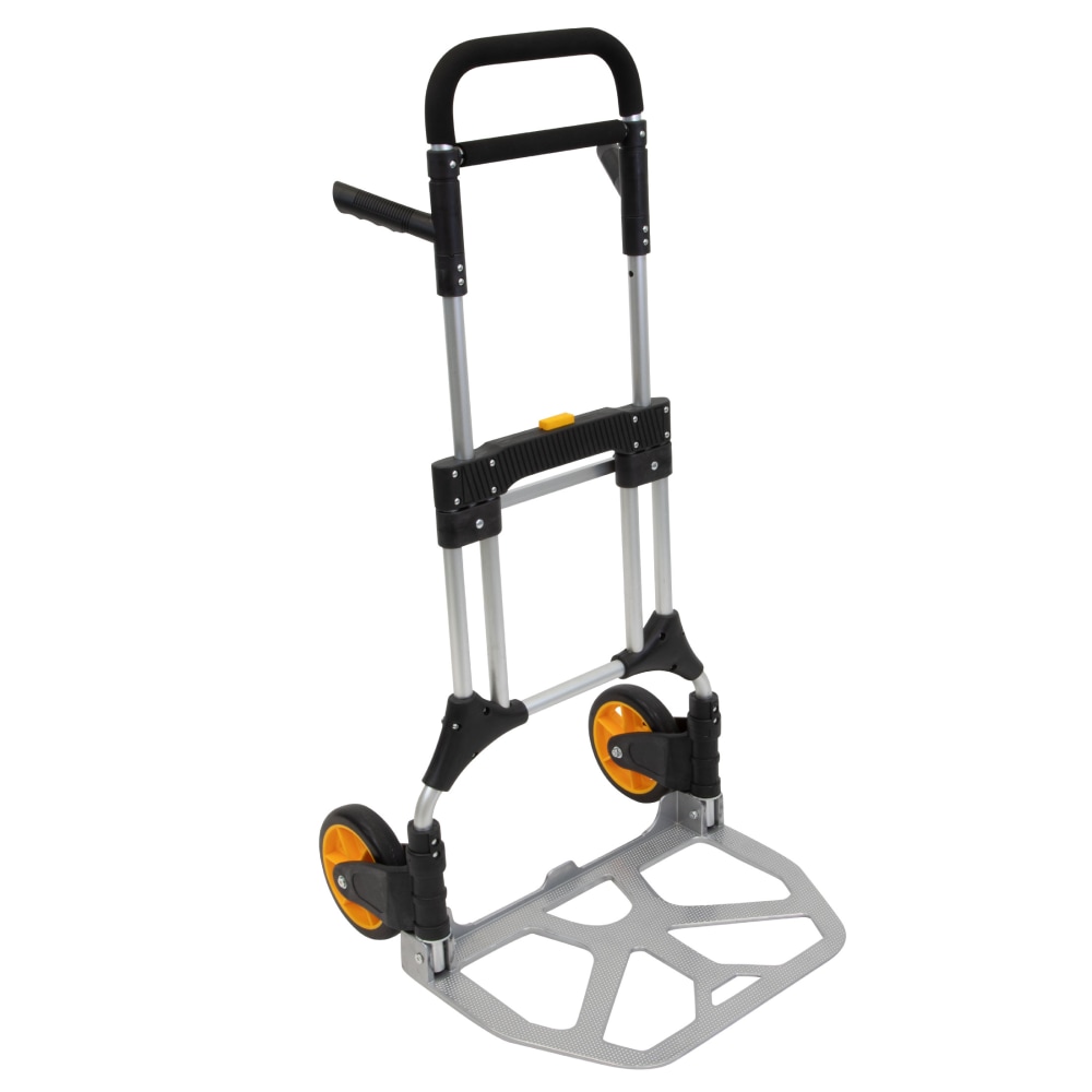 Mount-It! Folding Height-Adjustable Steel Hand Truck With 440 Lb. Capacity, 48.5inH x 23.5inW x 15.75inD, Black MPN:MI-952