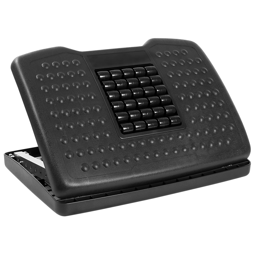 Mount-It! Adjustable Under Desk Footrest With Massaging Rollers, Plastic, 15in x 17-13/16in, Black MPN:MI-7808