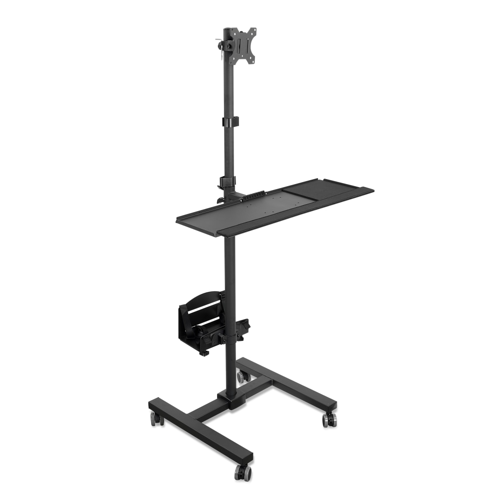 Mount-It! MI-7948 Rolling Computer Cart, 70inH x 25-3/4inW x 19-5/8inD, Black MPN:MI-7948