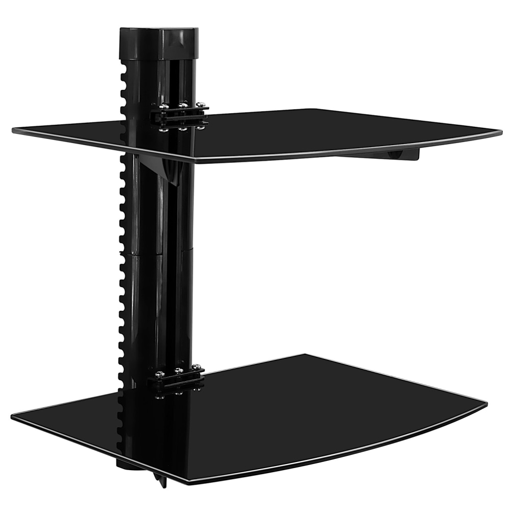 Mount-It! MI-892 2-Tier Wall Mounted Floating Shelf, 15-13/16inH x 14-1/4inW x 9-13/16inD, Black MPN:MI-892