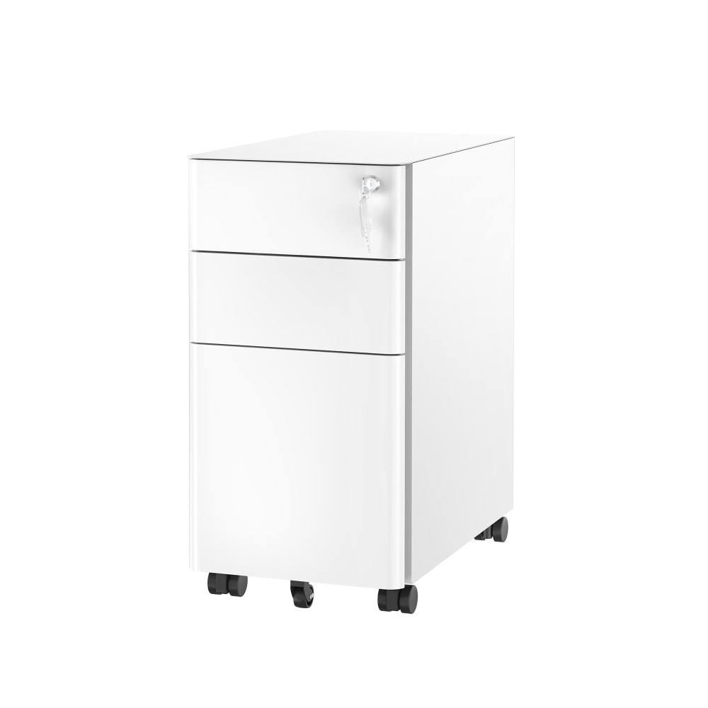 Mount-It! Slim 20inD Vertical 3-Drawer Rolling File Cabinet, White MPN:MI-944W