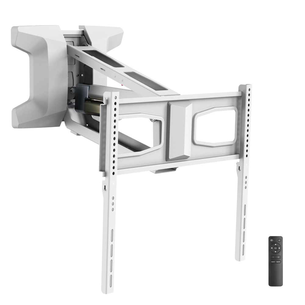 Mount-It! Motorized Steel Fireplace TV Wall Mount for 40-70in TVs, 6-3/4inH x 21inW x 28-1/2inD, White MPN:MI-386W