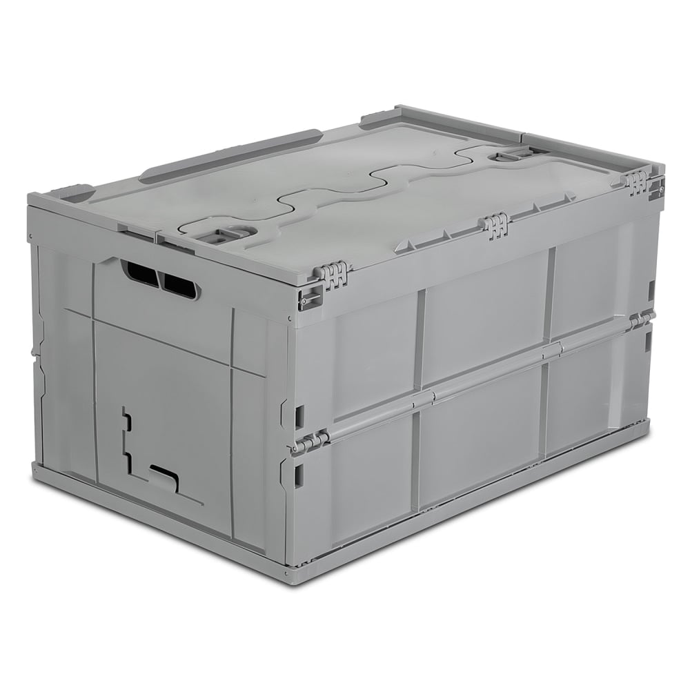 Mount It! Collapsible Plastic Storage Crate, 23.25in x 15.5in x 12.5in, Gray MPN:MI-908
