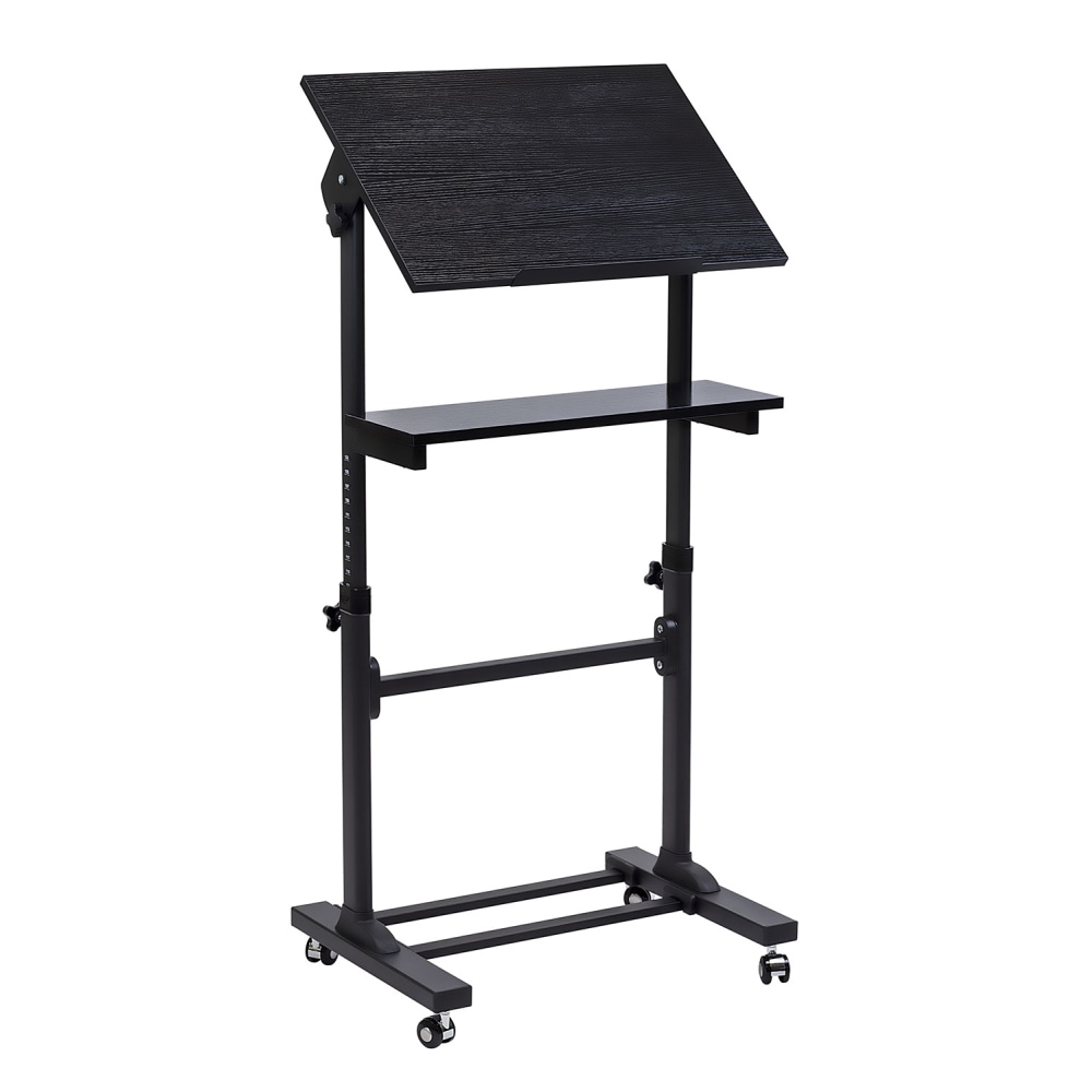 Mount-It! MI-7941Mobile Stand-Up Desk Lectern, 41inH x 20inW x 5-15/16inD, Black MPN:MI-7941