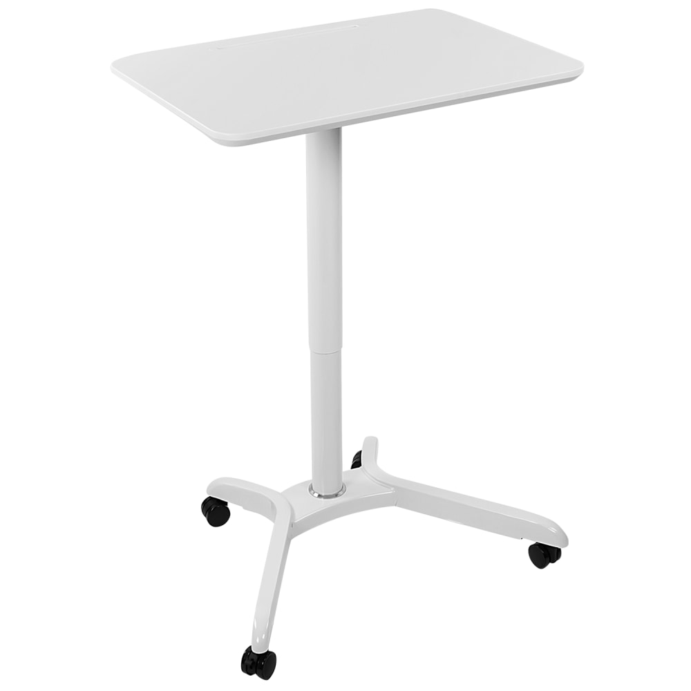 Mount-It! MI-7975 Standing Mobile Laptop Cart Workstation, 29-15/16inH x 28inW x 21-1/8inD, White MPN:MI-7975