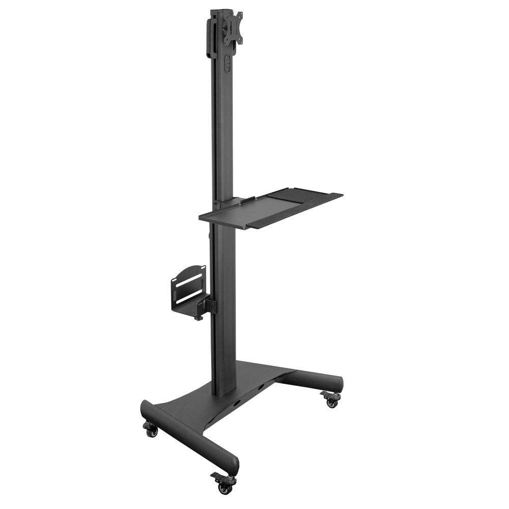 Mount-It! MI-7985 Adjustable Mobile Workstation With Single Monitor Mount, 42-1/2inH x 21inW x 7inD, Black MPN:MI-7985