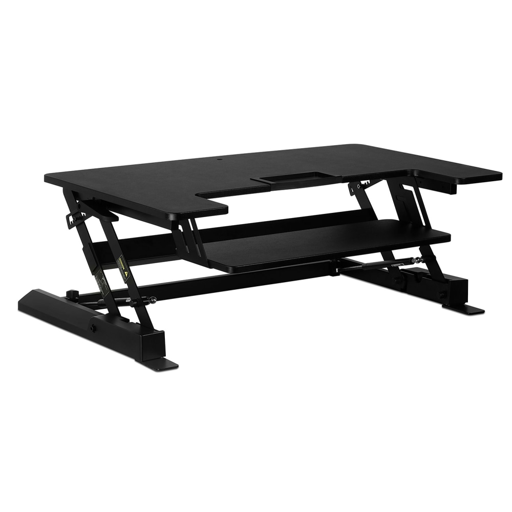 Mount-It! MI-7926 36.2inW Standing Desk Converter With Gas Spring Riser, Black MPN:MI-7926