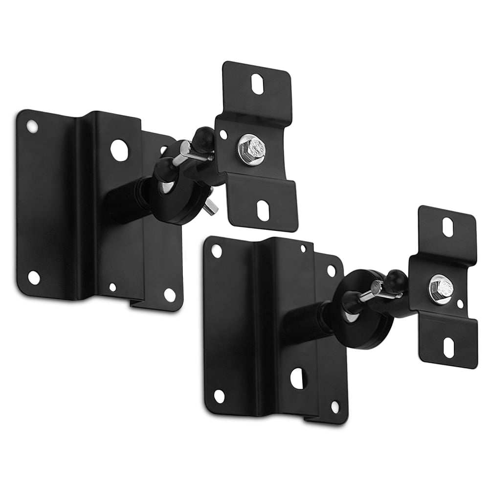 Mount-It! Heavy-Duty Steel Universal Speaker Mounts for Walls/Ceiling, 4inH x 5-1/4inW x 5-1/4inD, Black. Set Of 2 Mounts MPN:MI-SB03