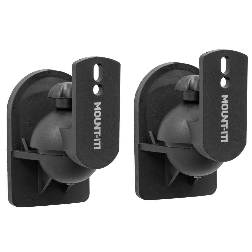 Mount-It! Dual Low Profile Steel Universal Speaker Wall Mounts, 6inH x 6inW x 9inD, Black, Set Of 2 Mounts MPN:MI-SB28
