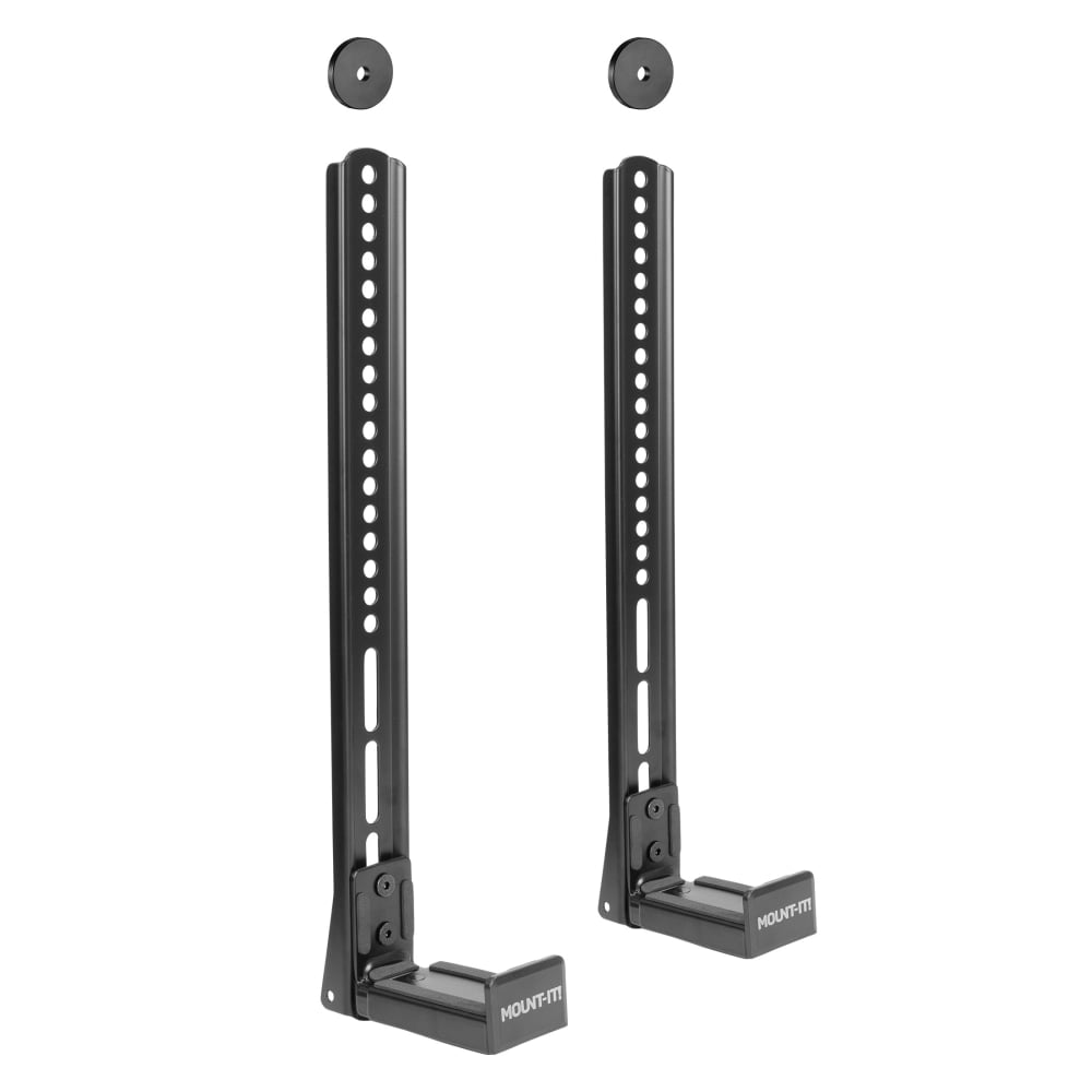 Mount-It! Universal Soundbar Mount Brackets for TV and Wall Installation, 2-1/2inH x 5-1/4inW x 17-1/2inD, Black, Set Of 2 Brackets MPN:MI-SB50