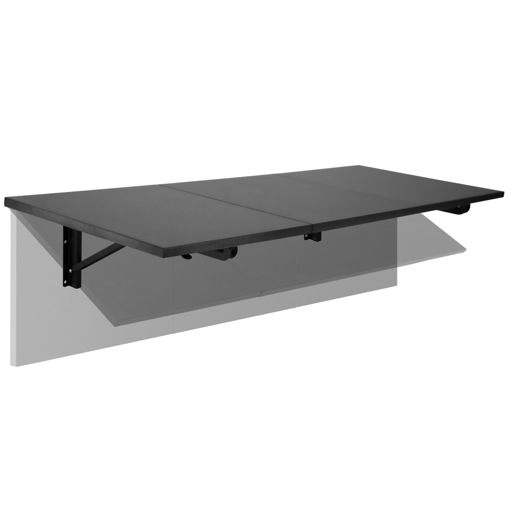 Mount-It! Wall-Mounted Steel Drop Leaf Table/Workbench, 7-1/8inH x 45inW x 6-1/4inD, Black MPN:MI-7993
