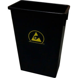 Transforming Technologies 22 Gallon Anti-Static Waste Basket Black - WBAS90 WBAS90