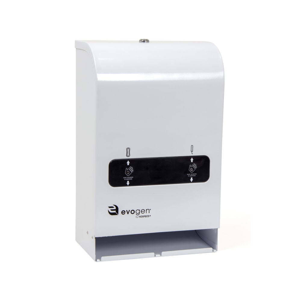 Hospeco EvoGen No-Touch Dual Pad/Tampon Metal Dispenser, EVNT4, 19-1/2inH x 8-3/4inW, White MPN:EVNT4