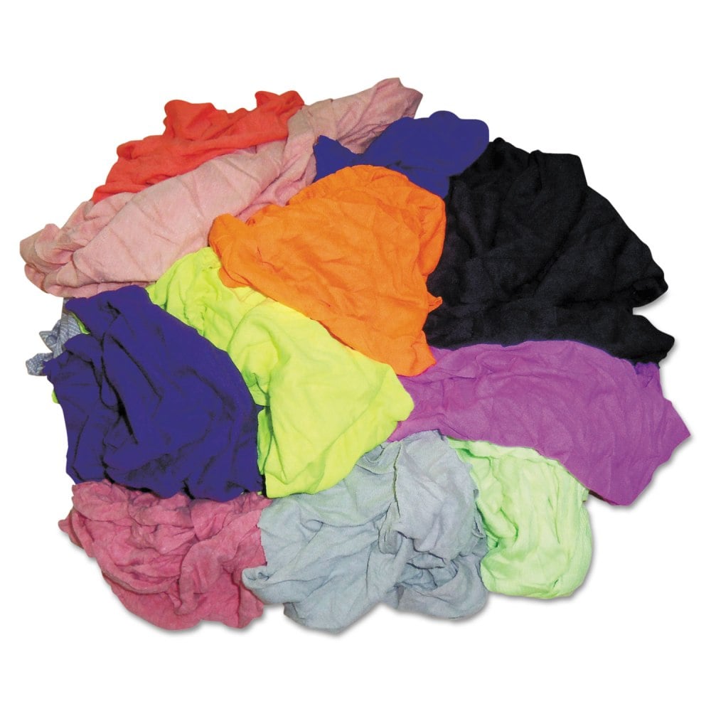 HOSPECO New Colored Knit Polo T-Shirt Rags, Assorted Colors, 10 Pounds/Carton MPN:245-10