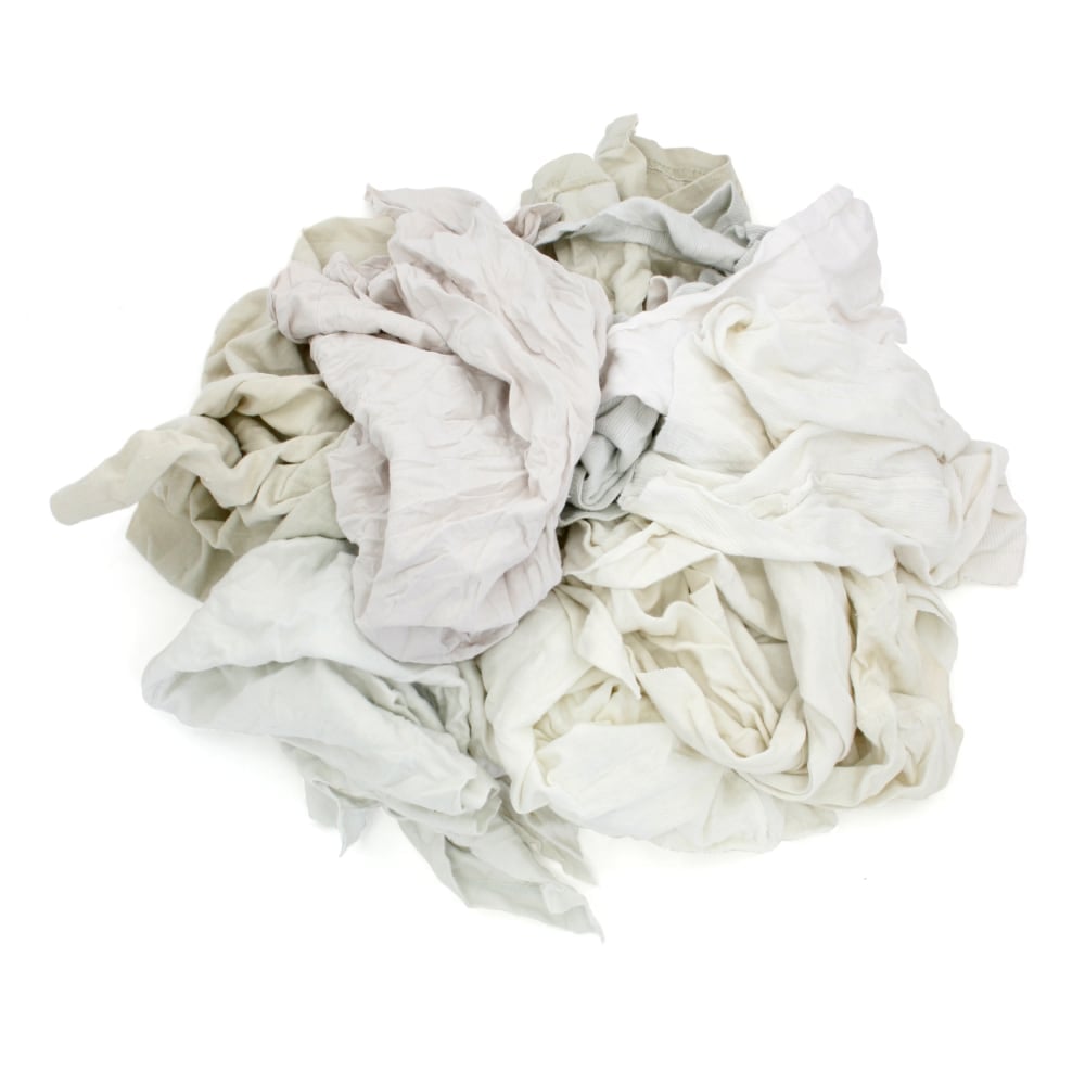 Hospeco Reclaimed Rags, 10-1/2inH x 20-5/16inD, White, Pack Of 25 Rags MPN:340-25