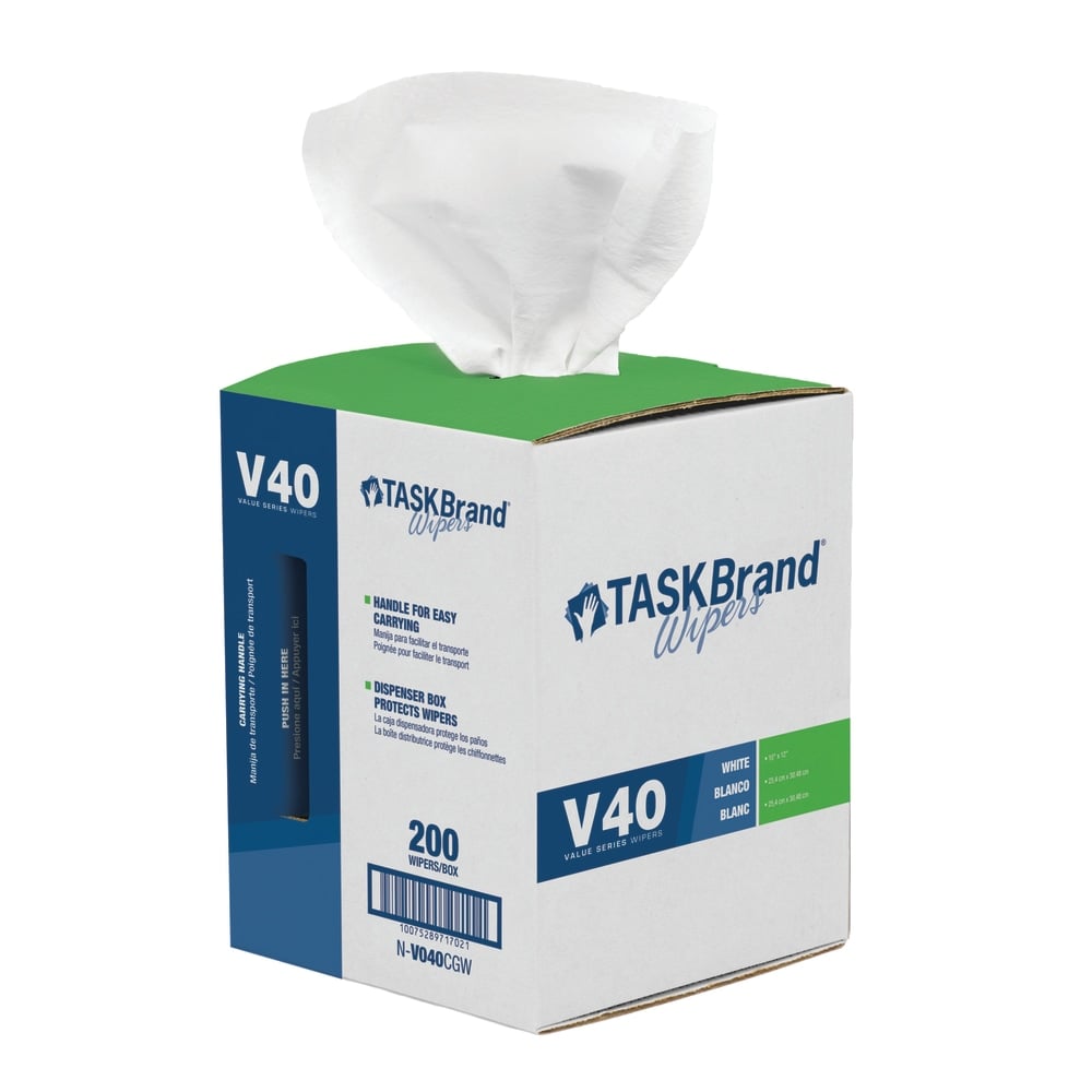 Hospeco TaskBrand V40 DRC Centerfeed Roll, 11inH x 8-1/2inD, 200 Sheets Per Pack MPN:N-V040CGW