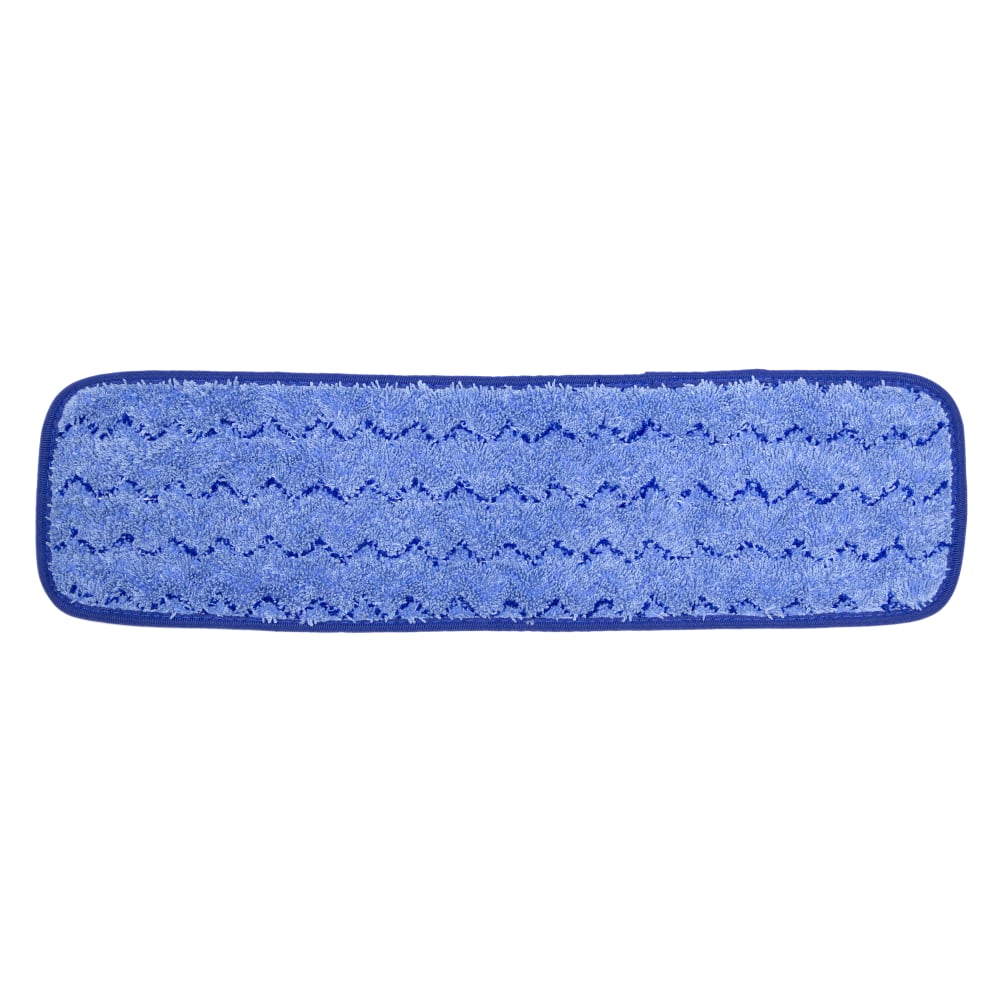 Hospeco MicroWorks Microfiber Scrubber Flat Mops, Blue, Pack Of 12 Mops MPN:2504-MFFP-18BS