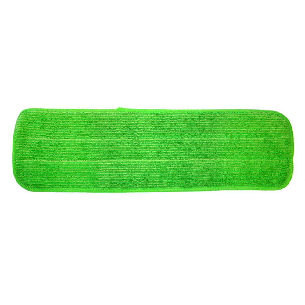 Hospeco MicroWorks Wet Flat Microfiber Mops, Green, Pack Of 12 Mops MPN:2504-MFFP-18G