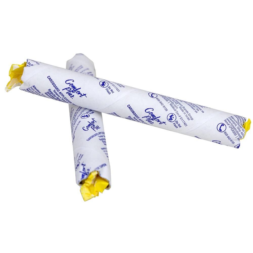 Hospeco Comfort Plus Cardboard Applicator Tampons, Regular Absorbency, White, Case Of 200 Tampons MPN:CPCR200