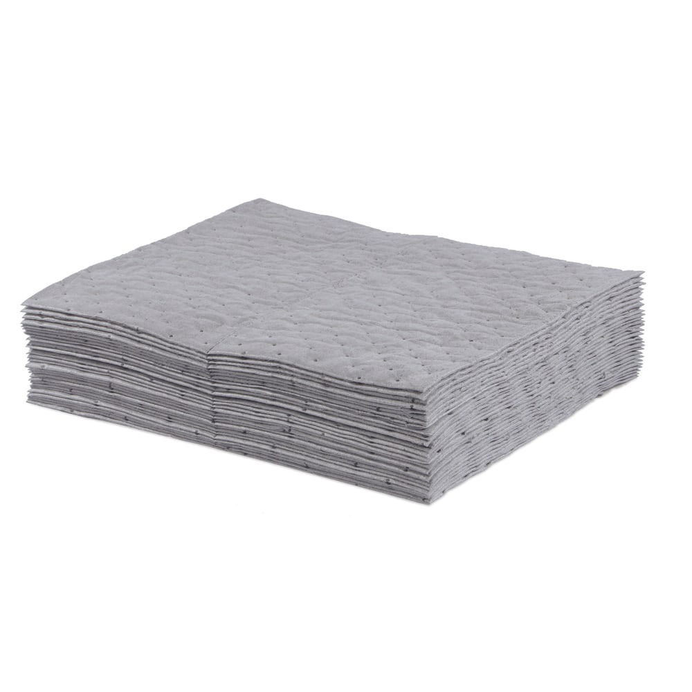Hospeco TaskBrand Universal Sorbent Pads, Gray, 15in x 18in, Bale Of 100 Pads MPN:AS-HPB-P