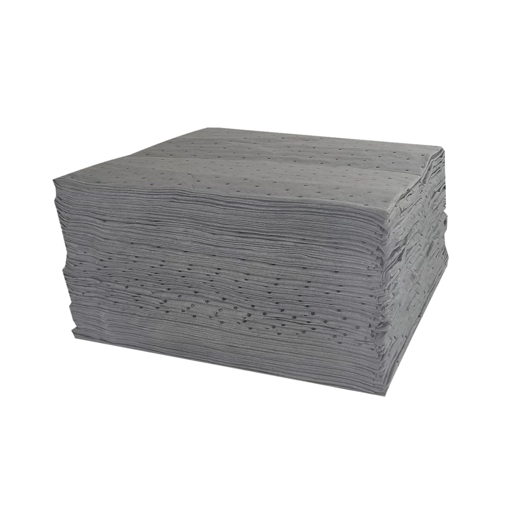 Hospeco TaskBrand Industrial Sorbent Pads, 15in x 18in, Gray, Pack Of 100 Pads MPN:AS-INB-P