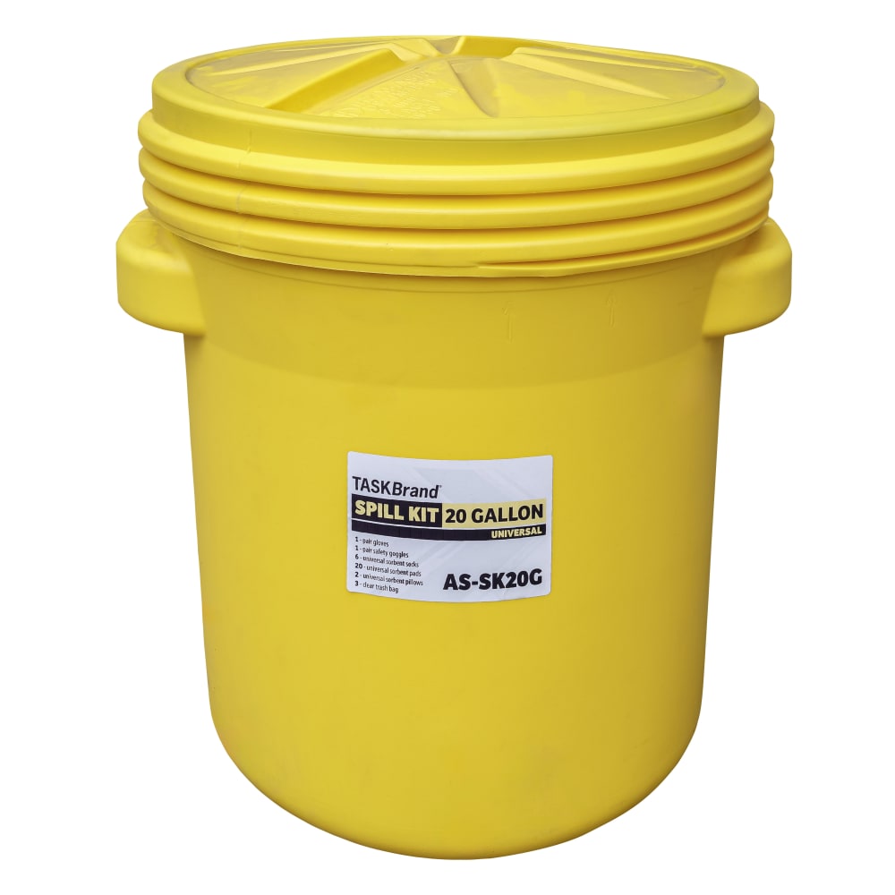 Hospeco TaskBrand Universal Spill Kit, Unscented, 20 Gallon, Yellow MPN:AS-SK20G