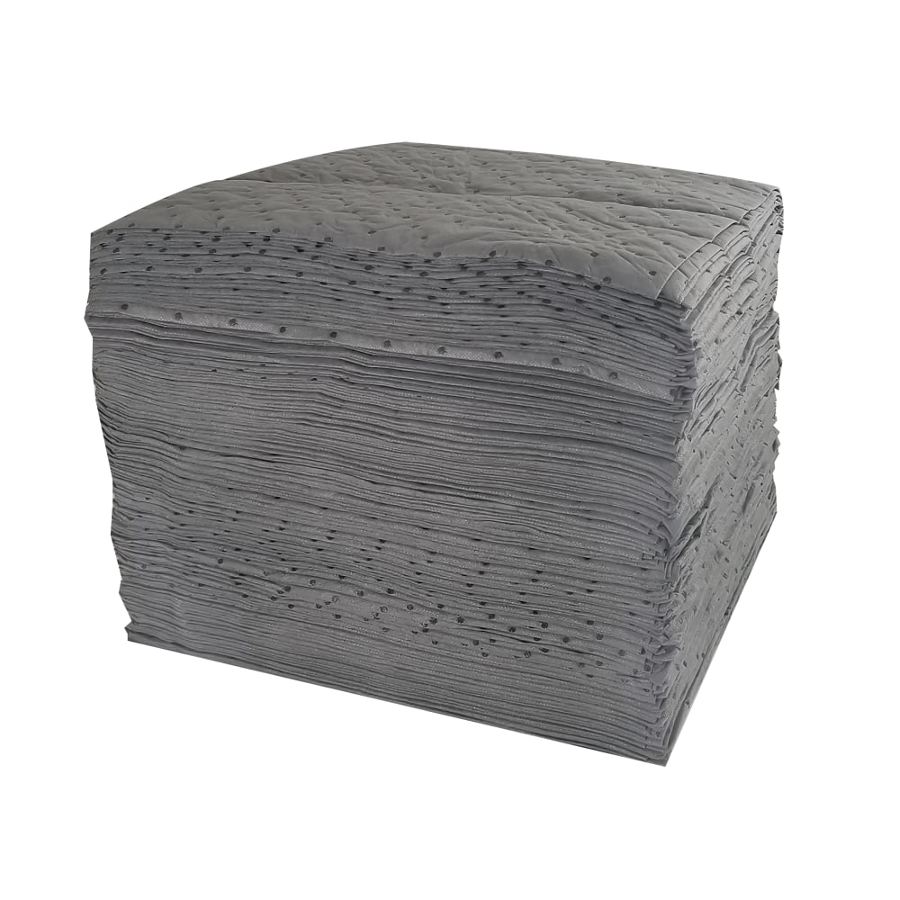Hospeco TaskBrand Universal Sorbent Pads, 15in x 17in, Gray, Light Duty, Melt Blown, Bale Of 200 Pads MPN:AS-SRB-P