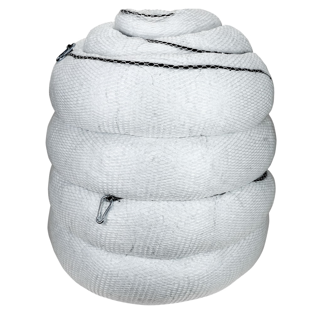 Hospeco TaskBrand Oil Only Booms, 8inH x 8inW x 10inD, White, Case Of 4 Booms MPN:OS-ACB-B8