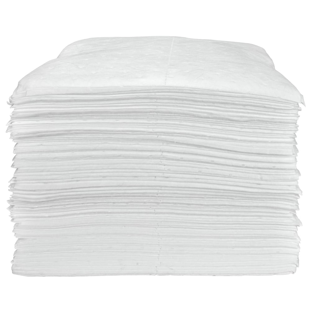 Hospeco TaskBrand Oil Only Sorbent Pads, 15in x 18in, White, Heavy Duty, Melt Blown, Bale Of 100 Pads MPN:OS-INB-PWV