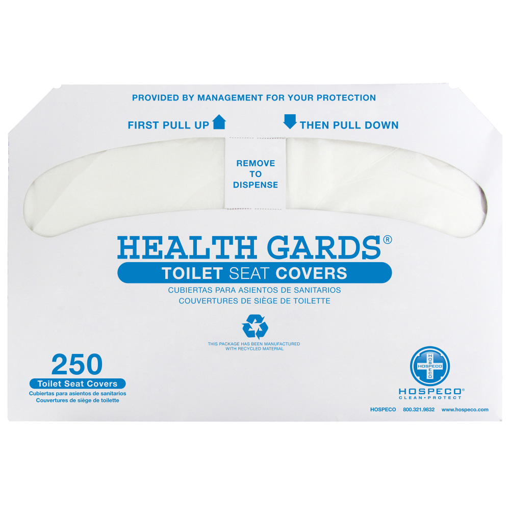 Hospeco Health Gards Half-Fold Toilet Seat Covers, White, 250 Covers Per Pack, Case Of 10 Packs MPN:HG-2500