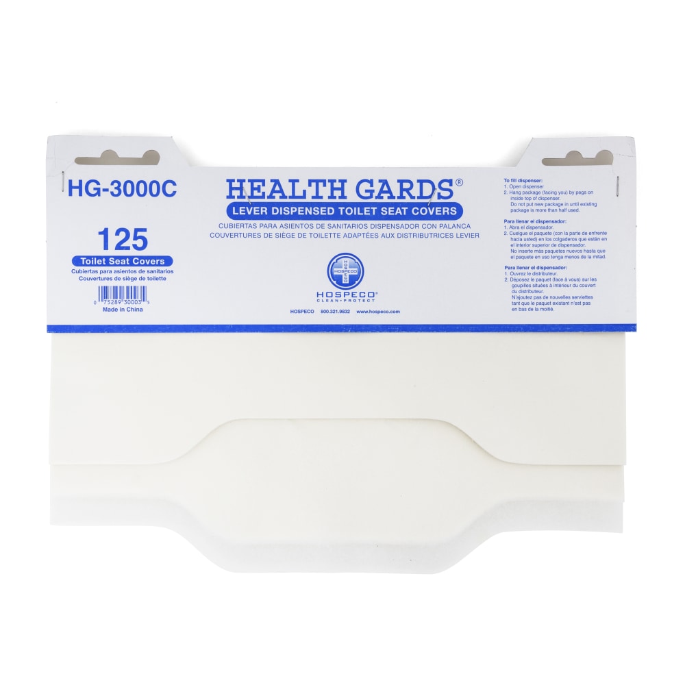 Hospeco Health Gards Lever Dispenser Paper Stock Toilet Seat Covers, 125 Covers Per Pack, Case Of 24 Packs MPN:HG-3000C