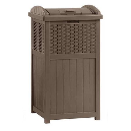 32 gal Square Outdoor Can, Brown, Lift Up, Durable Resin MPN:GHW1732