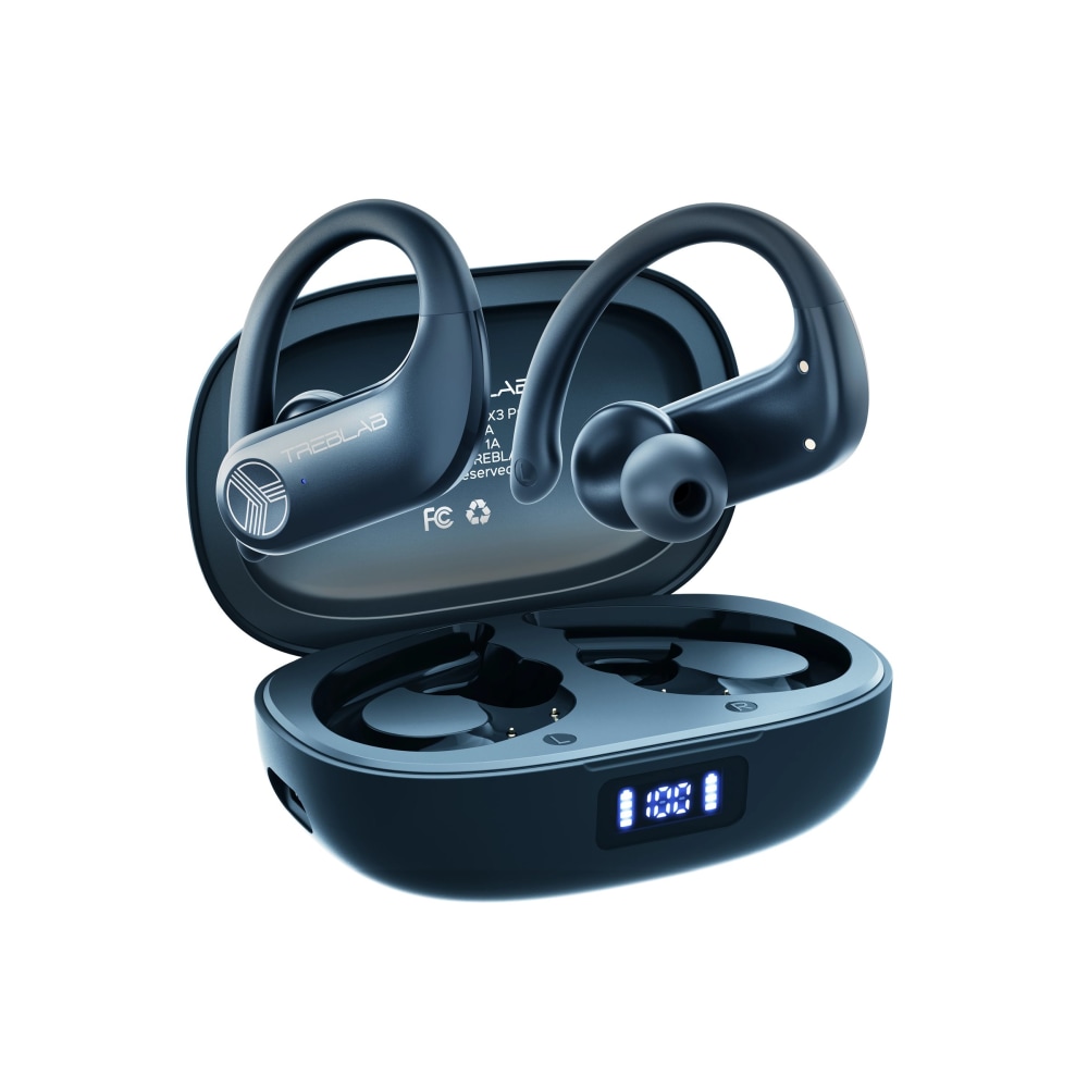 TREBLAB X3-Pro - Wireless Earbuds with Earhooks - 145H Playtime, IPX5 Waterproof Earphones - X3PROW MPN:X3-PRO-W