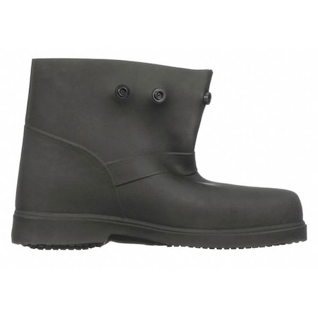 Overboots, Plain Toe, 6 in Height, Snap Tab Closure, Slip Resistant Sole, Black, 9 to 10 MPN:13856