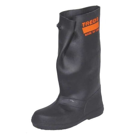 Overboots, Plain Toe, Rubber, 17 in Height, Snap Tab Closure, Block-Tread Sole, Black, S MPN:17850
