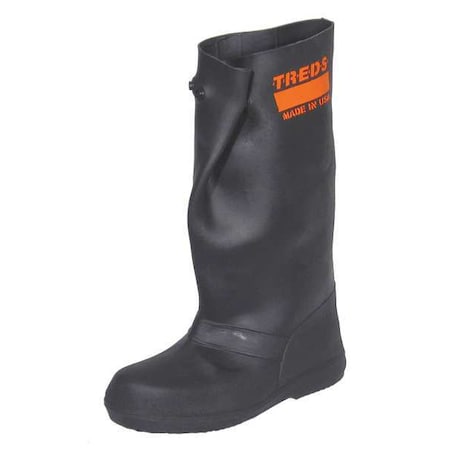 Overboots, Plain Toe, 17 in Height, Snap Tab Closure, Block-Tread Sole, Black, L MPN:17852