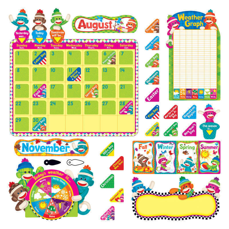 TREND Sock Monkeys Calendar Set, 17 1/2in x 23in, Multicolor MPN:T-8416