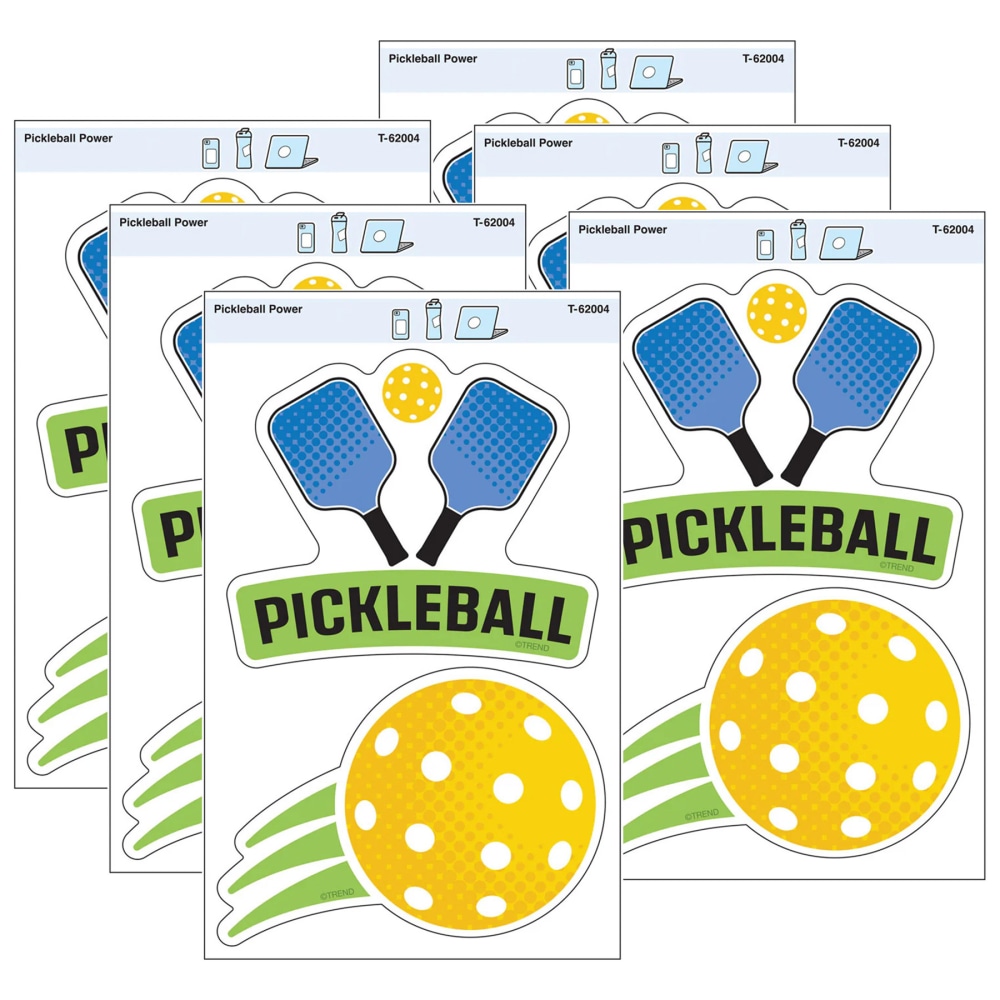 TREND Vinyl Stickers, Pickleball Power, 2 Per Pack, Set Of 6 Packs MPN:T-62004-6