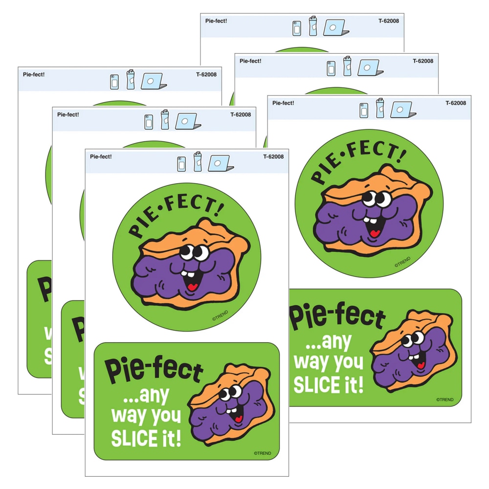 TREND Vinyl Stickers, Pie-fect!, 2 Per Pack, Set Of 6 Packs MPN:T-62008-6