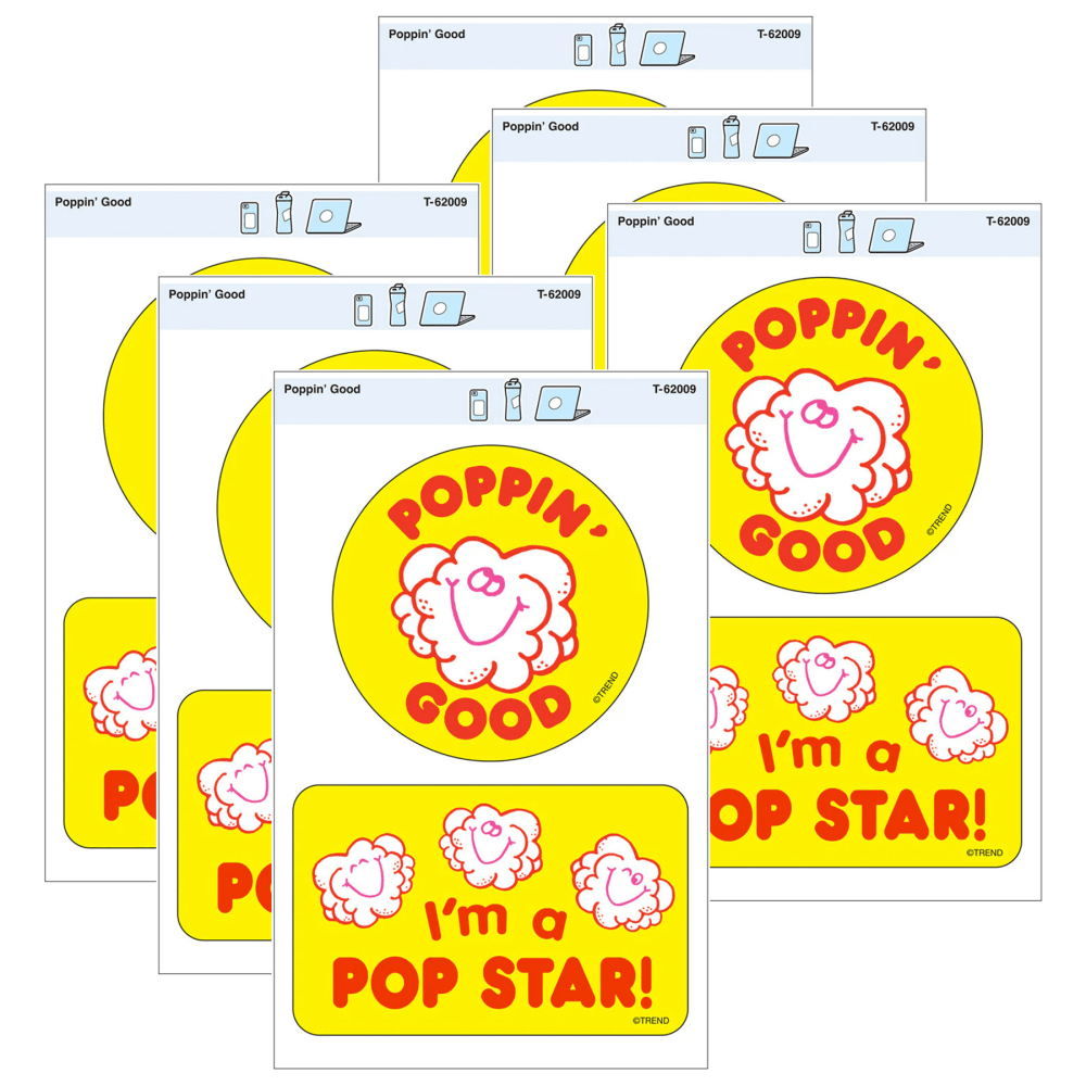 TREND Vinyl Stickers, Poppin Good, 2 Per Pack, Set Of 6 Packs MPN:T-62009-6
