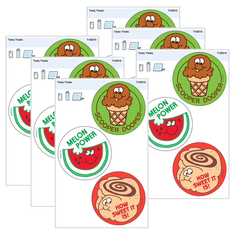 TREND Vinyl Stickers, Tasty Treats, 3 Per Pack, Set Of 6 Packs MPN:T-62010-6