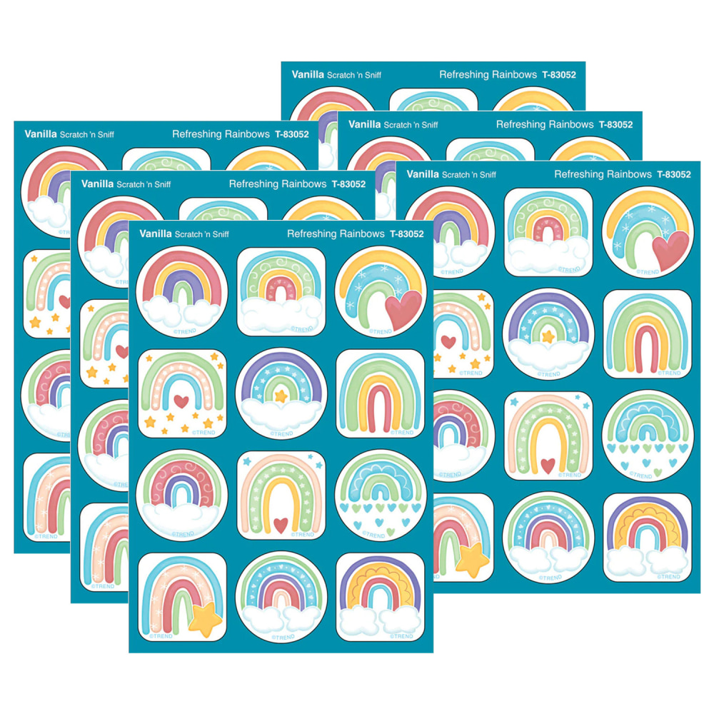 TREND Stinky Stickers, Refreshing Rainbows, Vanilla Scent, 48 Per Pack, Set Of 6 Packs MPN:T-83052-6