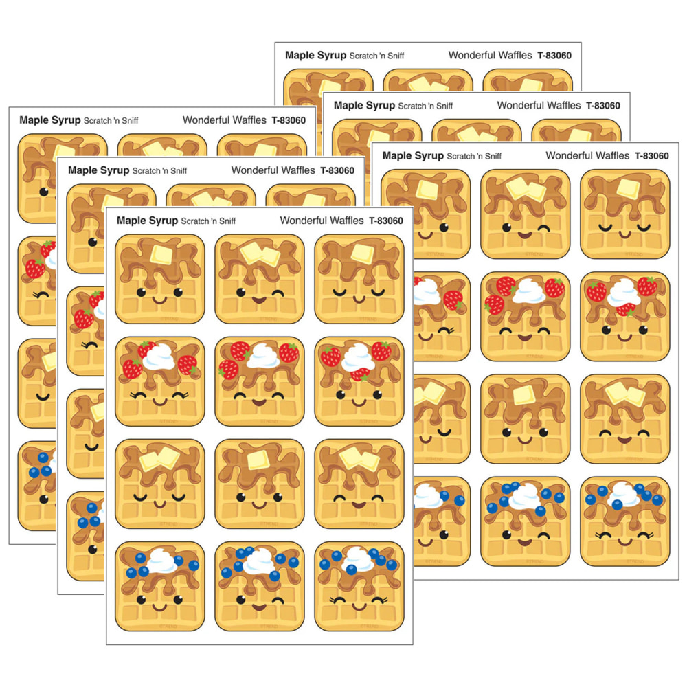 TREND Stinky Stickers, Wonderful Waffles, Maple Syrup Scent, 48 Per Pack, Set Of 6 Packs MPN:T-83060-6
