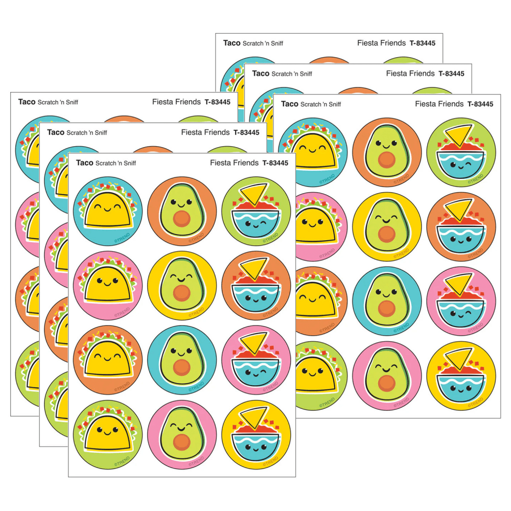 TREND Stinky Stickers, Fiesta Friends, Taco scent, 48 Per Pack, Set Of 6 Packs MPN:T-83445-6
