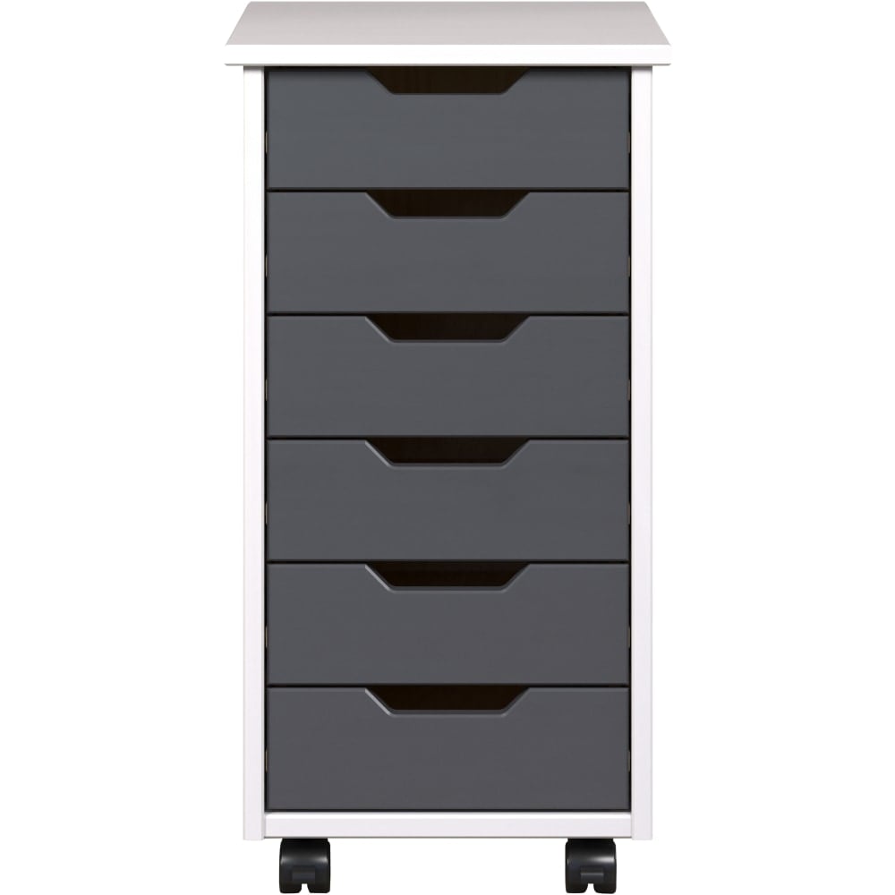 Trendfurn Omnia Narrow Roll Cart, 6 Drawers, 25-3/4in x 13-2/5in, White/Gray MPN:120-008
