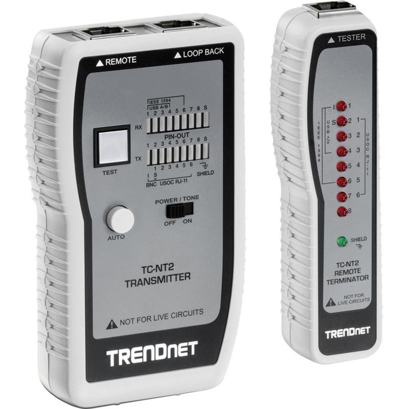 TRENDnet Network Cable Tester, Tests Ethernet, USB And BNC Cables, Accurately Test Pin Configurations up to 300m (984 ft) MPN:TC-NT2