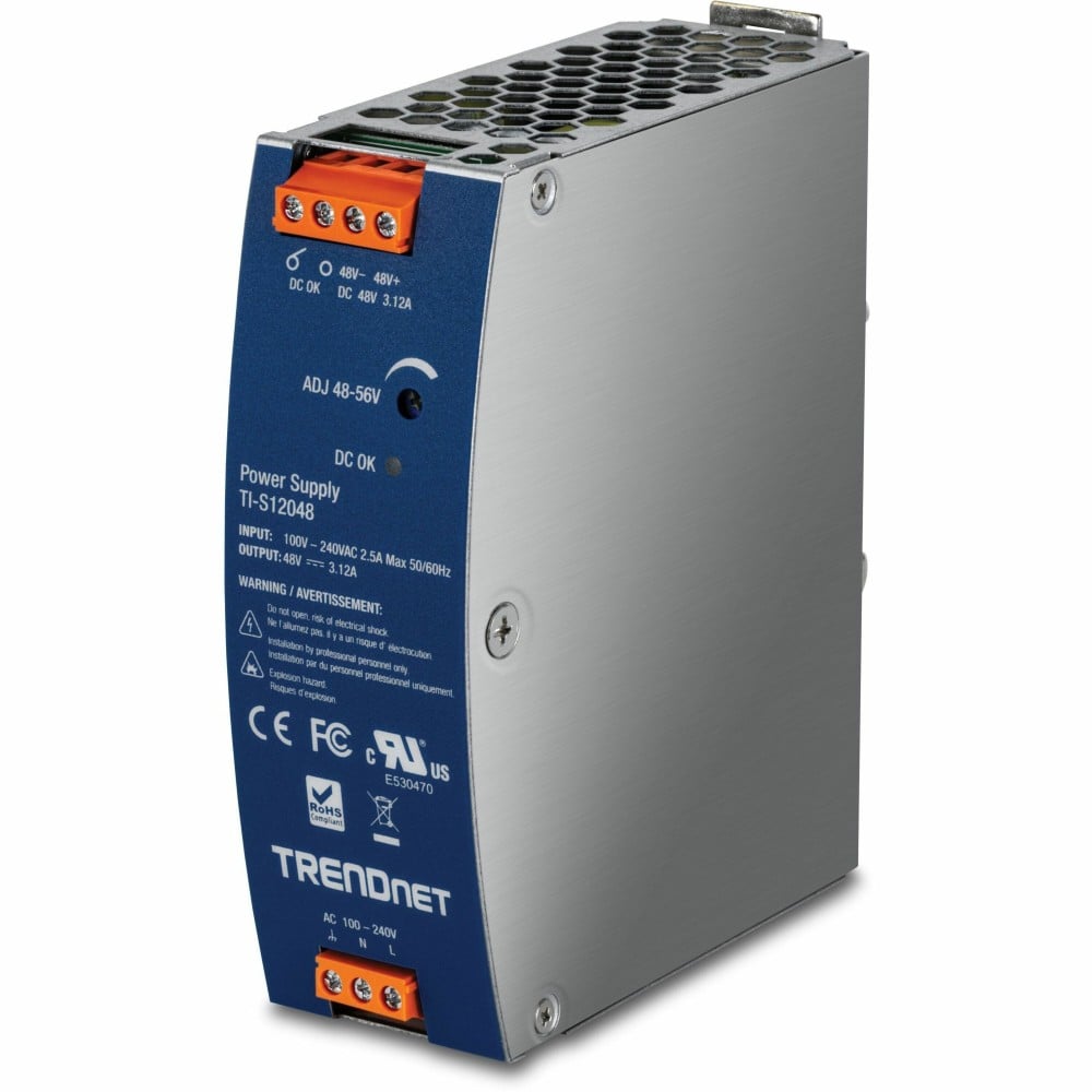 TRENDnet 120 W Single Output Industrial DIN-Rail Power Supply, Silver, TI-S12048 MPN:TI-S12048